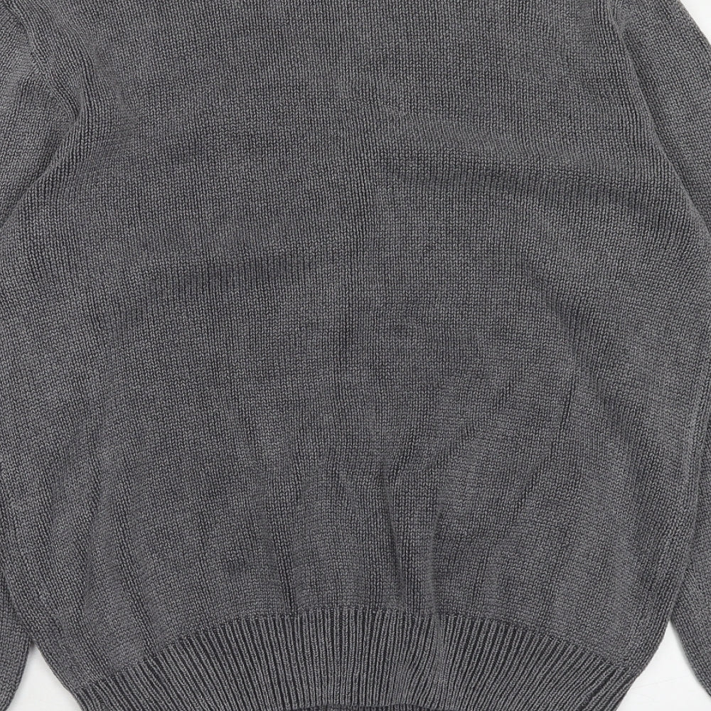 Urban Outfitters Mens Grey V-Neck Cotton Cardigan Jumper Size M Long Sleeve