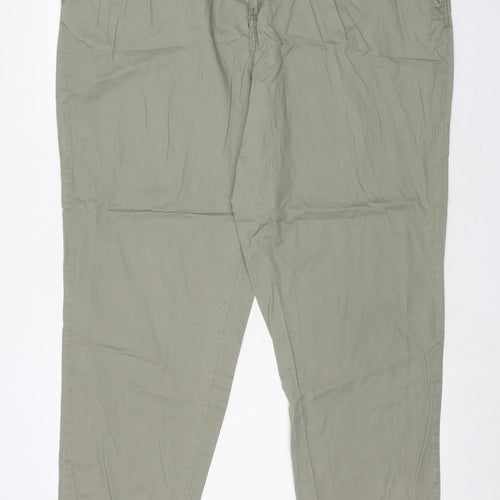 NEXT Womens Green Cotton Trousers Size 24 Regular Zip