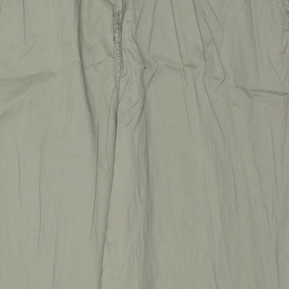 NEXT Womens Green Cotton Trousers Size 24 Regular Zip