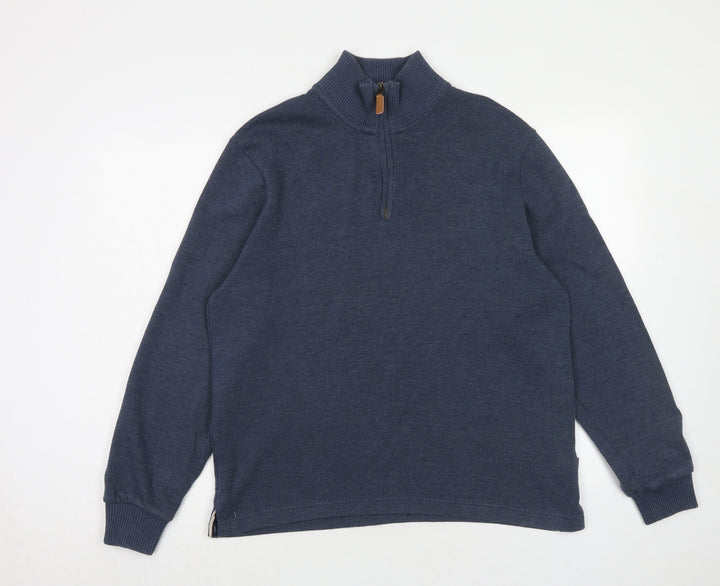 Maine Mens Blue Cotton Pullover Sweatshirt Size M