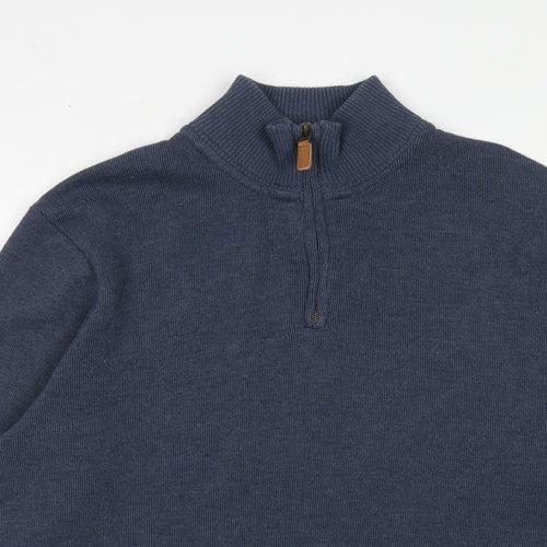 Maine Mens Blue Cotton Pullover Sweatshirt Size M