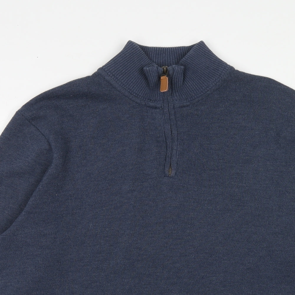 Maine Mens Blue Cotton Pullover Sweatshirt Size M