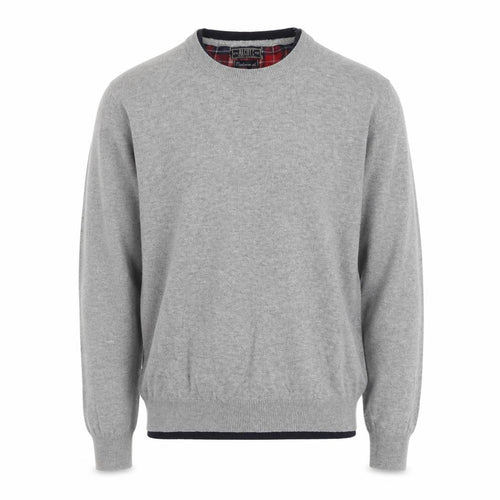 alcott Mens Grey Round Neck Cotton Pullover Jumper Size S Long Sleeve - Elbow Patches