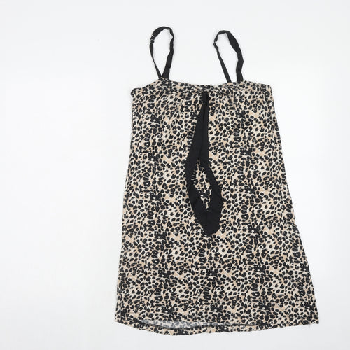 NEXT Womens Brown Animal Print Viscose Cami Dress Size 8 - Leopard Print