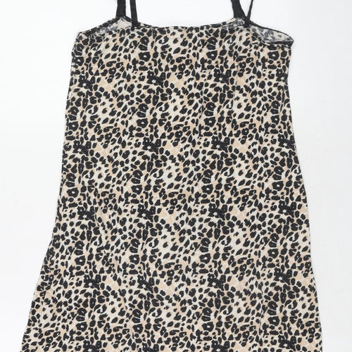 NEXT Womens Brown Animal Print Viscose Cami Dress Size 8 - Leopard Print