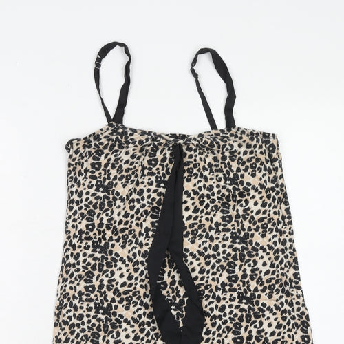NEXT Womens Brown Animal Print Viscose Cami Dress Size 8 - Leopard Print