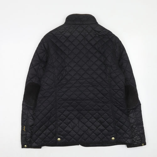 Joules Womens Black Quilted Jacket Size 16 Zip