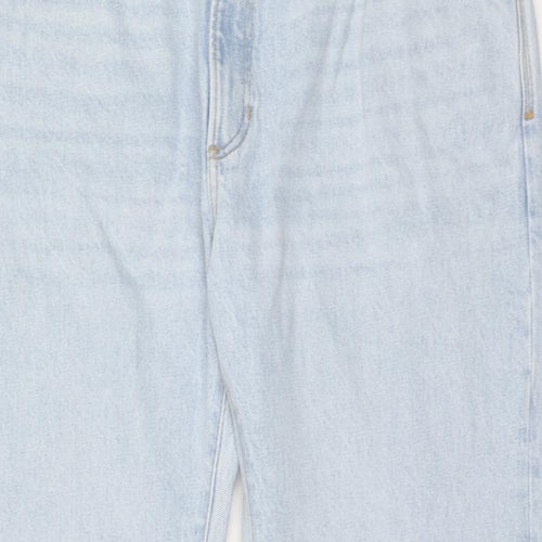 Marks and Spencer Mens Blue Cotton Straight Jeans Size 42 in L29 in Regular Zip