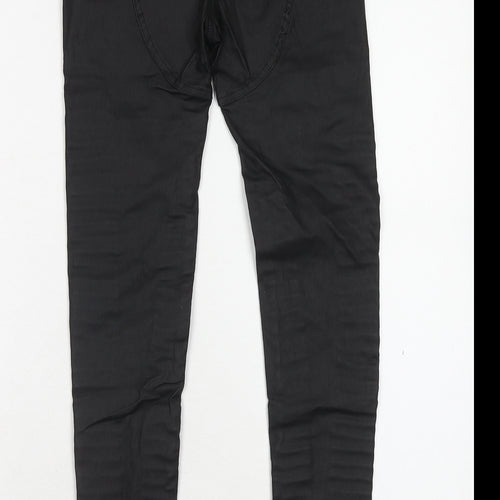 Emma & Ashley Design Womens Black Polyester Trousers Size S Regular Button - Leather Look