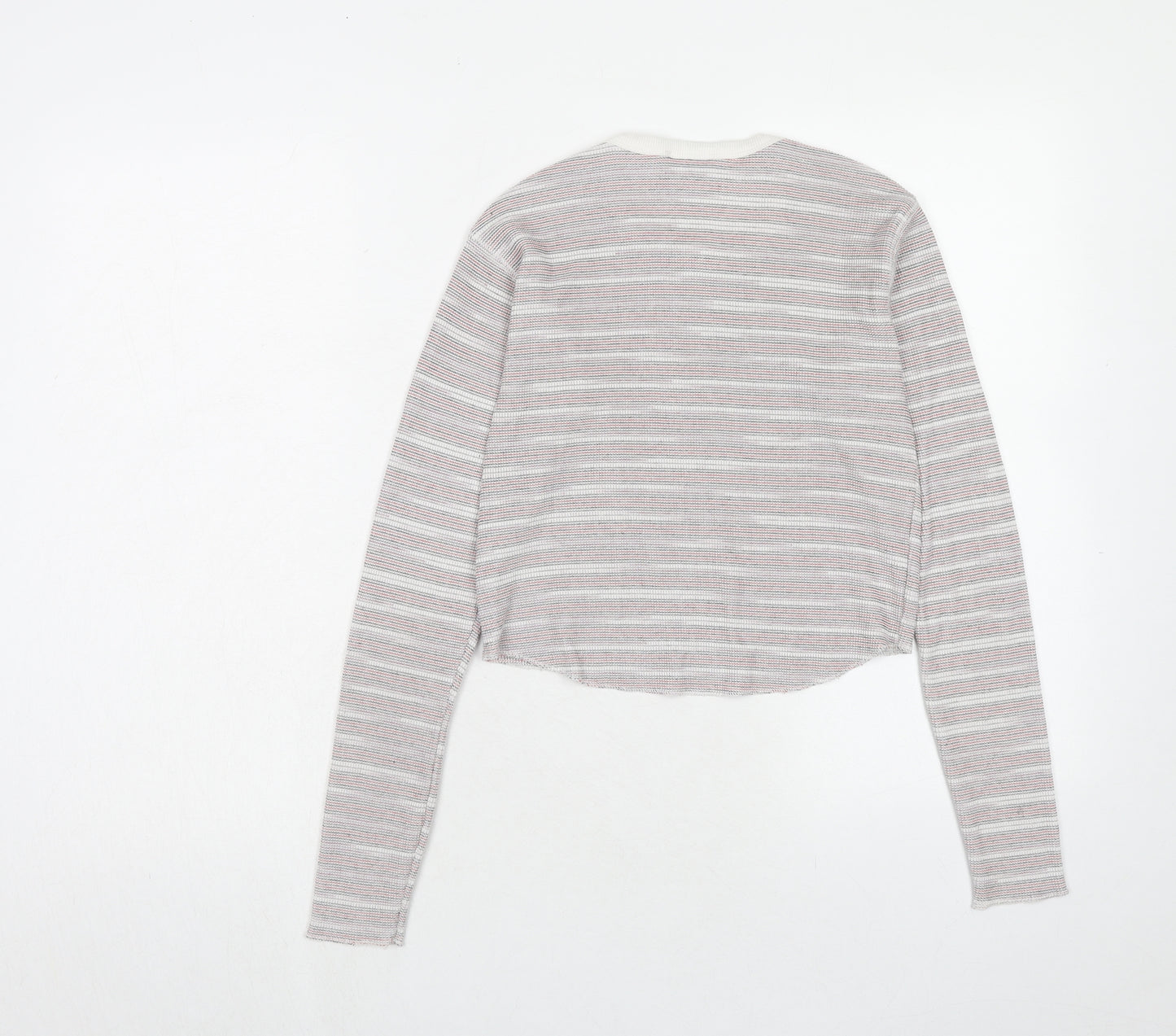 Topshop Womens Red Round Neck Striped Polyester Pullover Jumper Size 6