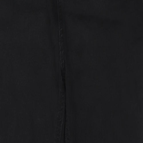 Marks and Spencer Womens Black Cotton Skinny Jeans Size 14 Regular Zip