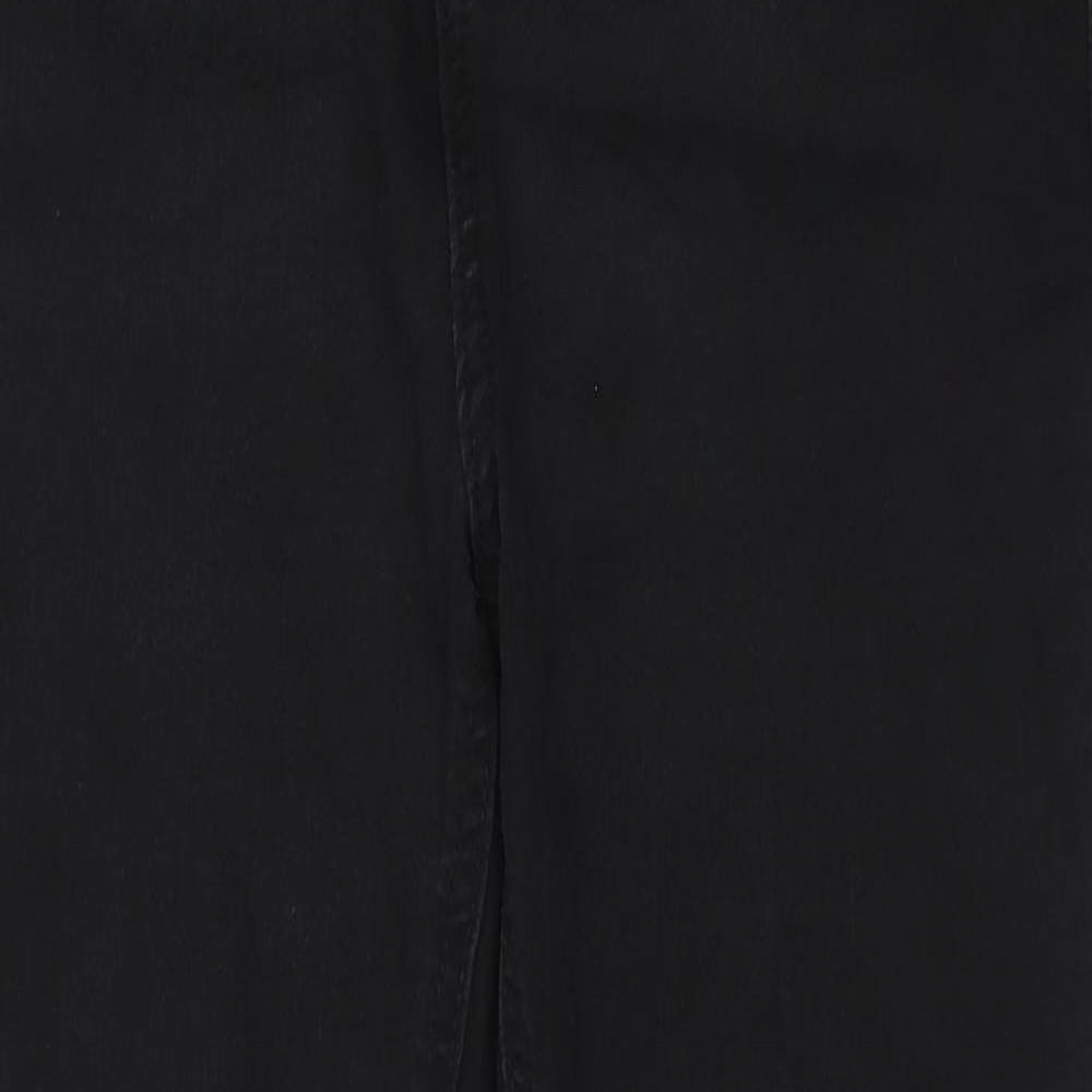 Marks and Spencer Womens Black Cotton Skinny Jeans Size 14 Regular Zip