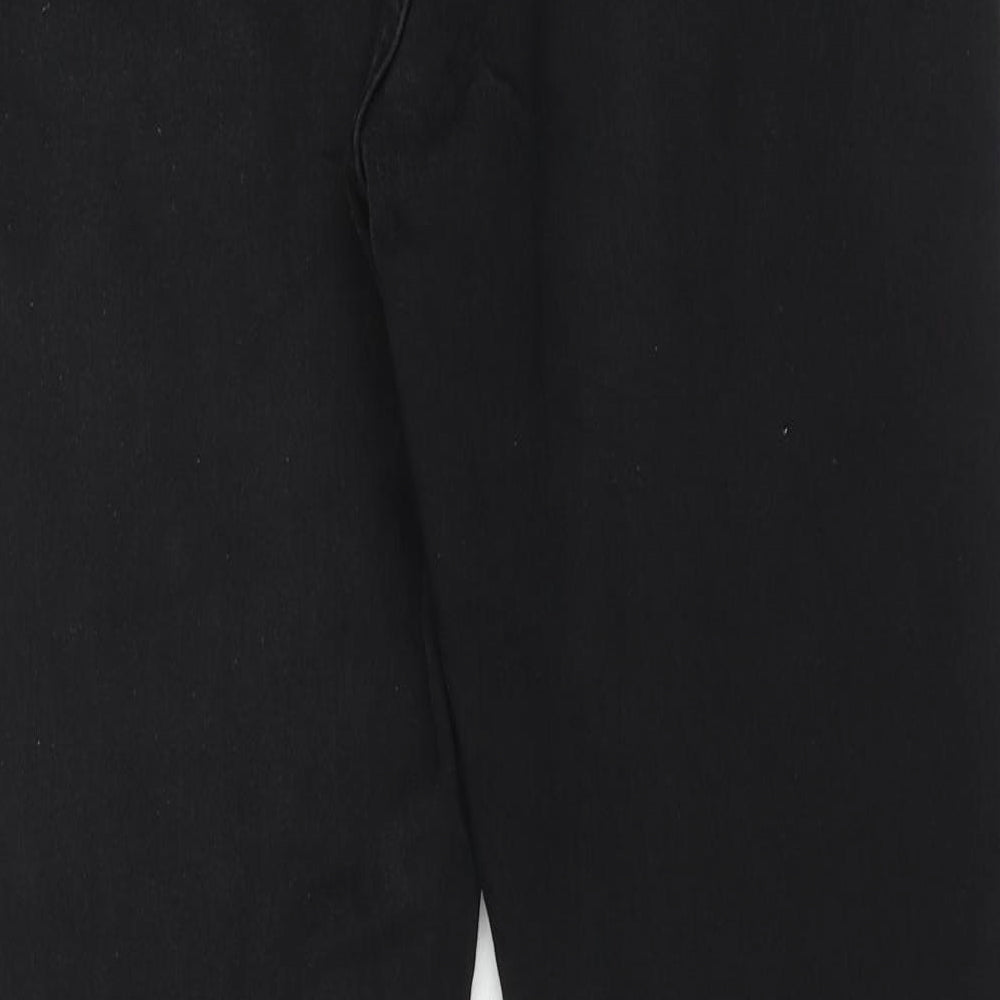 Marks and Spencer Womens Black Cotton Skinny Jeans Size 14 Regular Zip