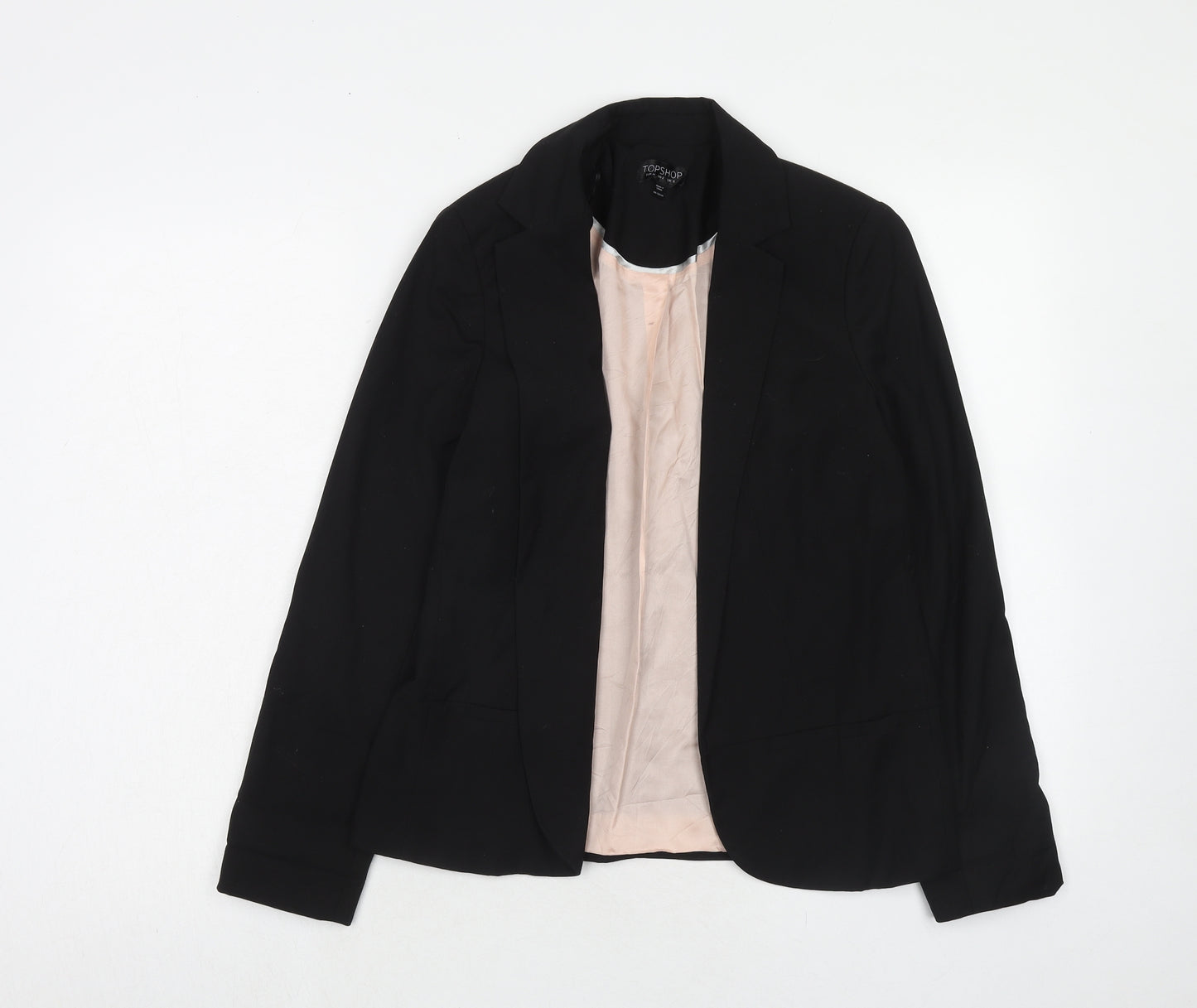 Topshop Womens Black Polyester Jacket Blazer Size 6