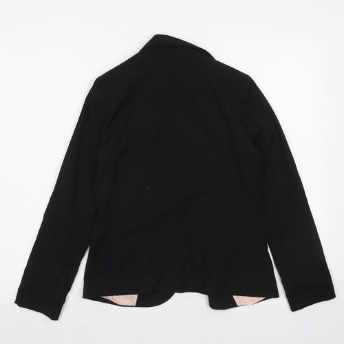 Topshop Womens Black Polyester Jacket Blazer Size 6