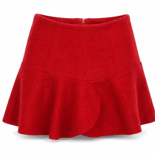 Mystery Womens Red Acrylic Skater Skirt Size S Zip