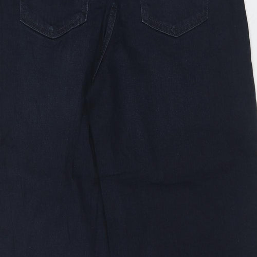Marks and Spencer Womens Blue Cotton Mom Jeans Size 12 Slim Zip