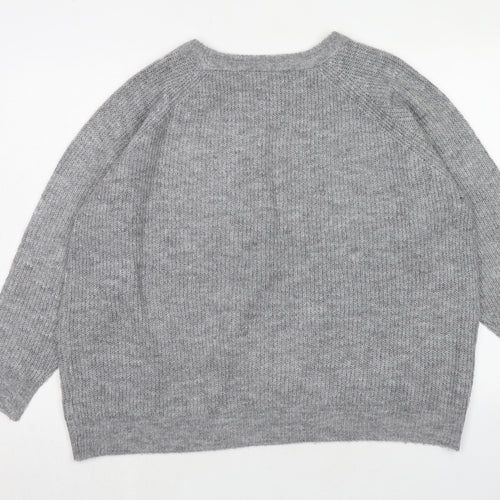 Intuition Womens Grey Round Neck Acrylic Pullover Jumper Size 20