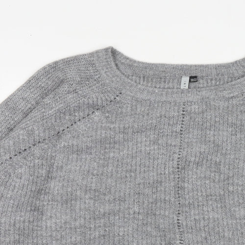 Intuition Womens Grey Round Neck Acrylic Pullover Jumper Size 20