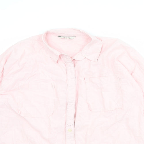 NEXT Womens Pink 100% Cotton Basic Button-Up Size 10 Collared