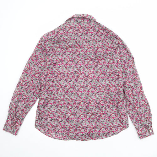 Cotswold Collections Womens Multicoloured Floral 100% Cotton Basic Button-Up Size 14 Collared