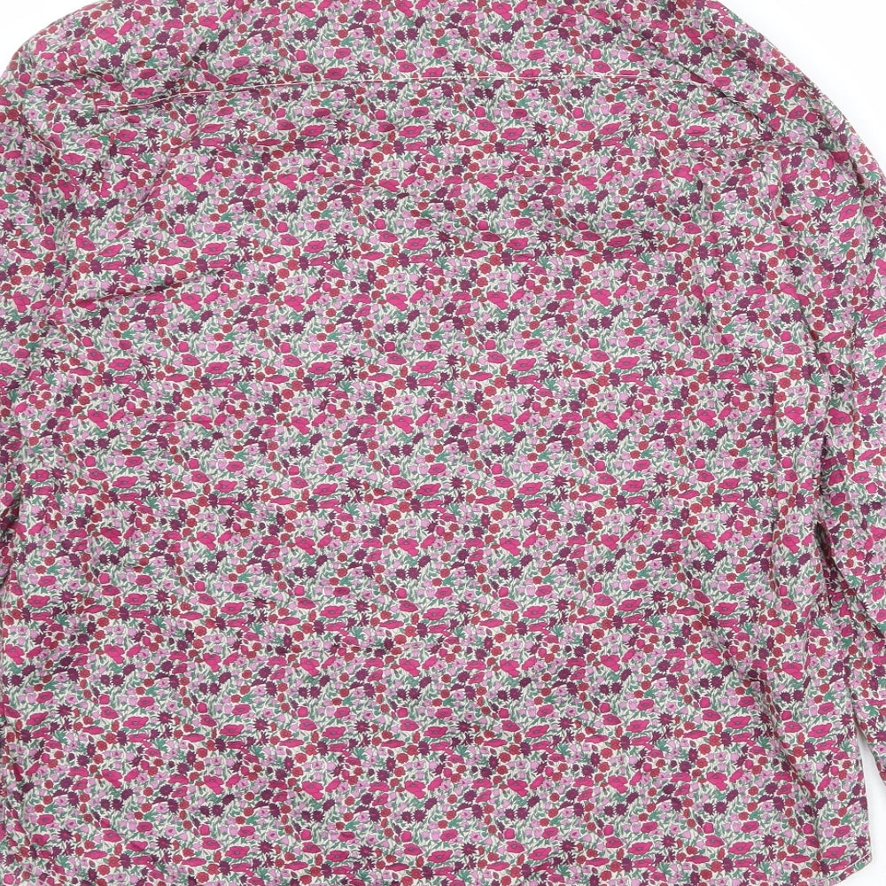 Cotswold Collections Womens Multicoloured Floral 100% Cotton Basic Button-Up Size 14 Collared