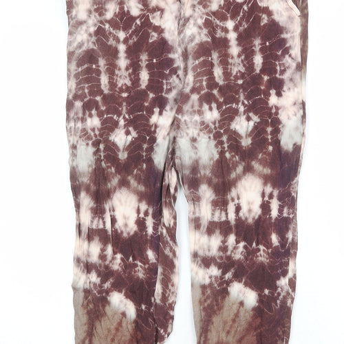 Zara Womens Multicoloured Polyester Trousers Size M Regular Zip - Tie Dye
