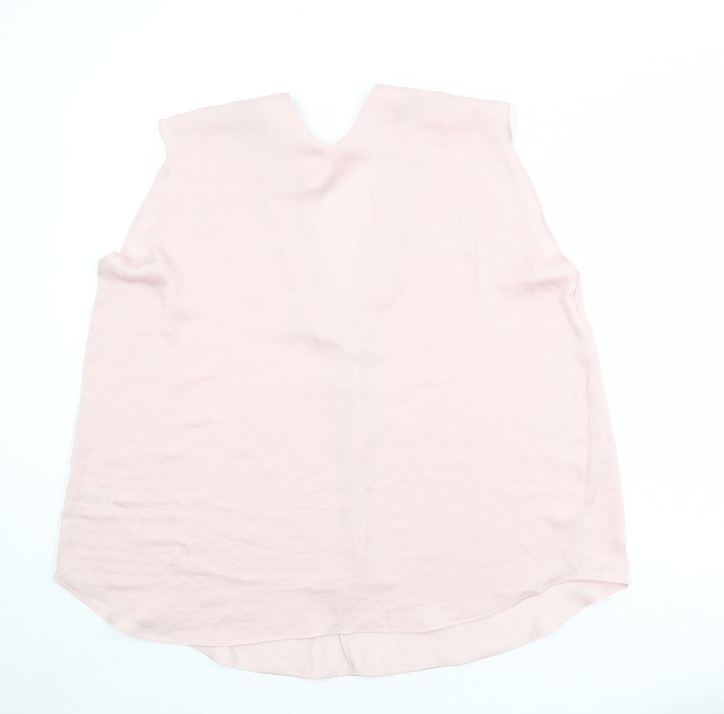 Marks and Spencer Womens Pink Polyester Basic Tank Size 10 V-Neck