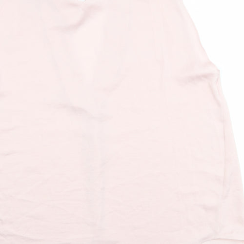 Marks and Spencer Womens Pink Polyester Basic Tank Size 10 V-Neck
