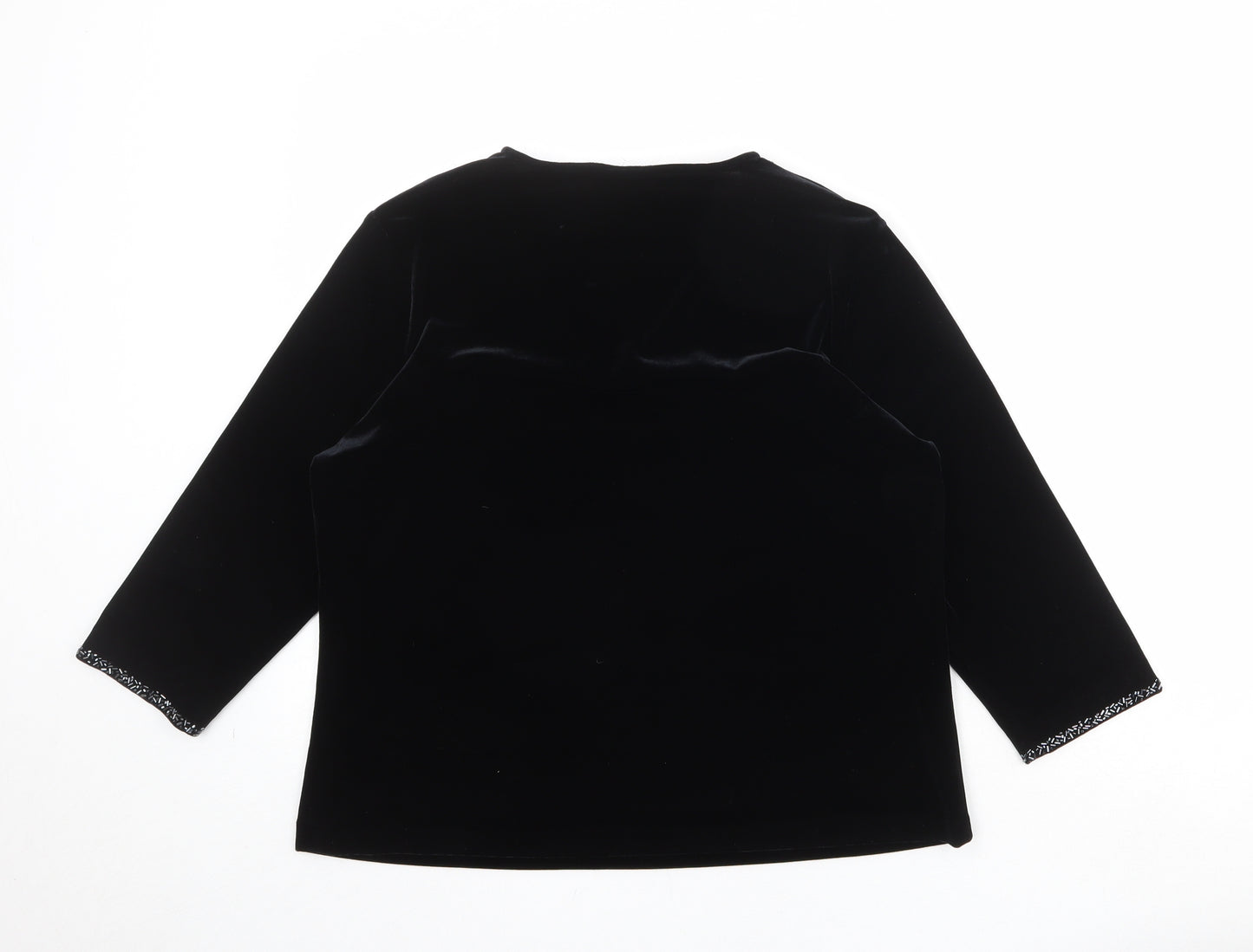 Alexon Womens Black Polyester Basic Blouse Size 16 V-Neck