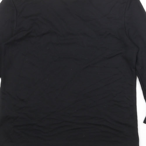 ORSAY Womens Black Viscose Basic Blouse Size M Round Neck - Lace Details