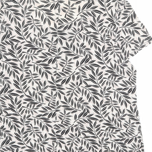 Bonmarché Womens Beige Geometric Viscose Basic Blouse Size 22 V-Neck