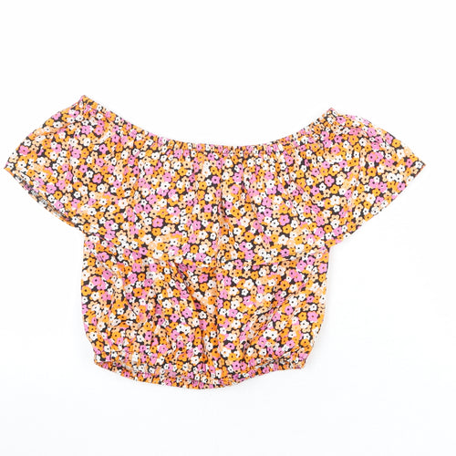 New Look Girls Multicoloured Floral Polyester Cropped Blouse Size 13 Years Off the Shoulder Pullover