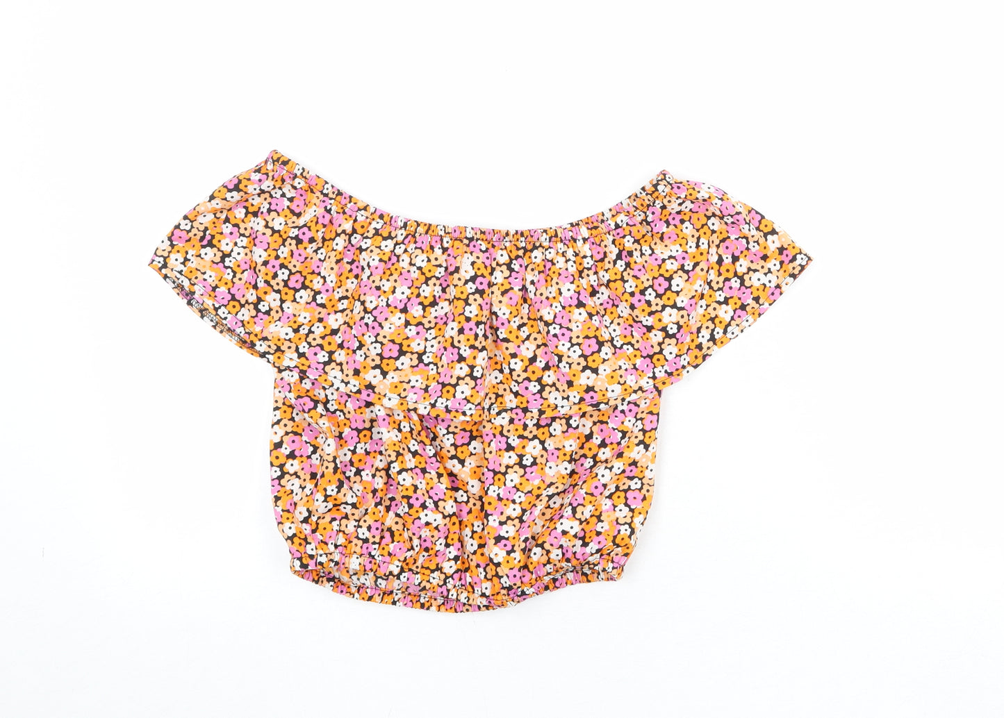 New Look Girls Multicoloured Floral Polyester Cropped Blouse Size 13 Years Off the Shoulder Pullover