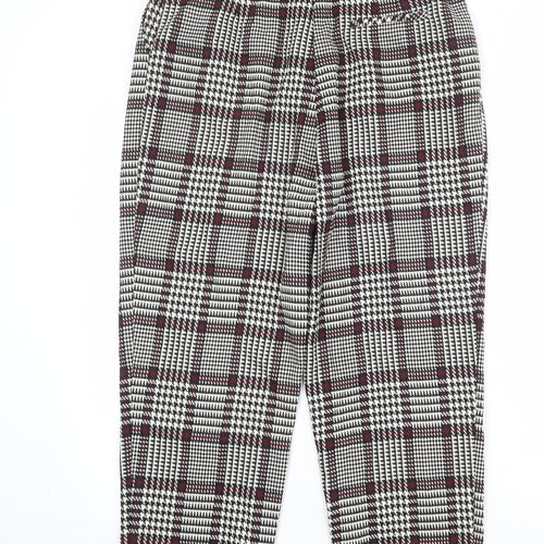 Topshop Womens Multicoloured Plaid Polyester Trousers Size 12 Regular Zip