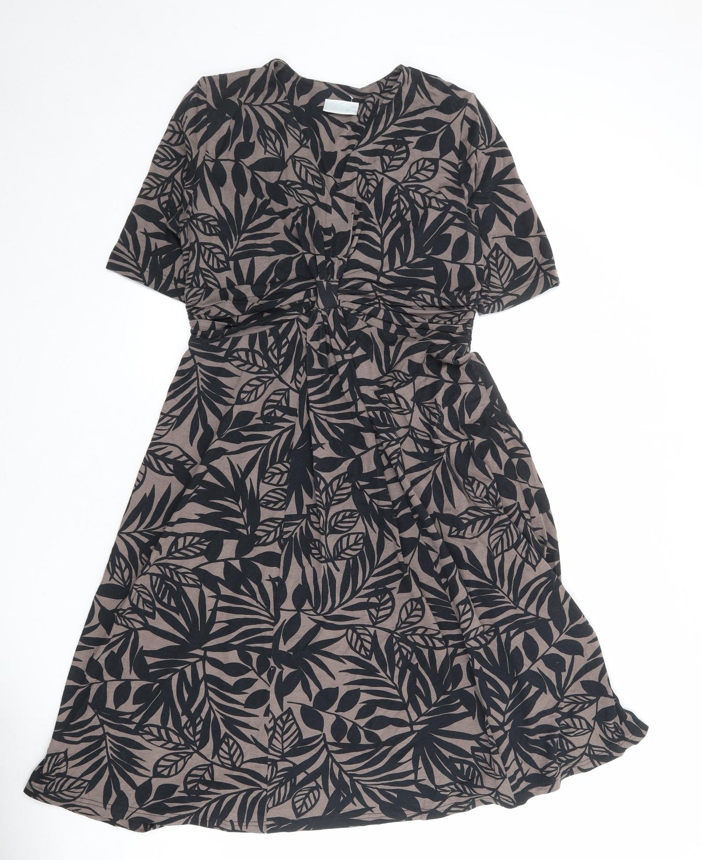 Cotswold Collections Womens Black Geometric Viscose Trapeze & Swing Size 8 V-Neck Pullover