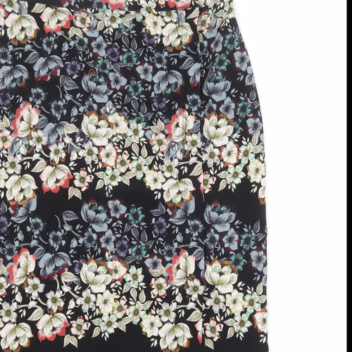 Topshop Womens Multicoloured Floral Polyester Wrap Skirt Size 12 Button
