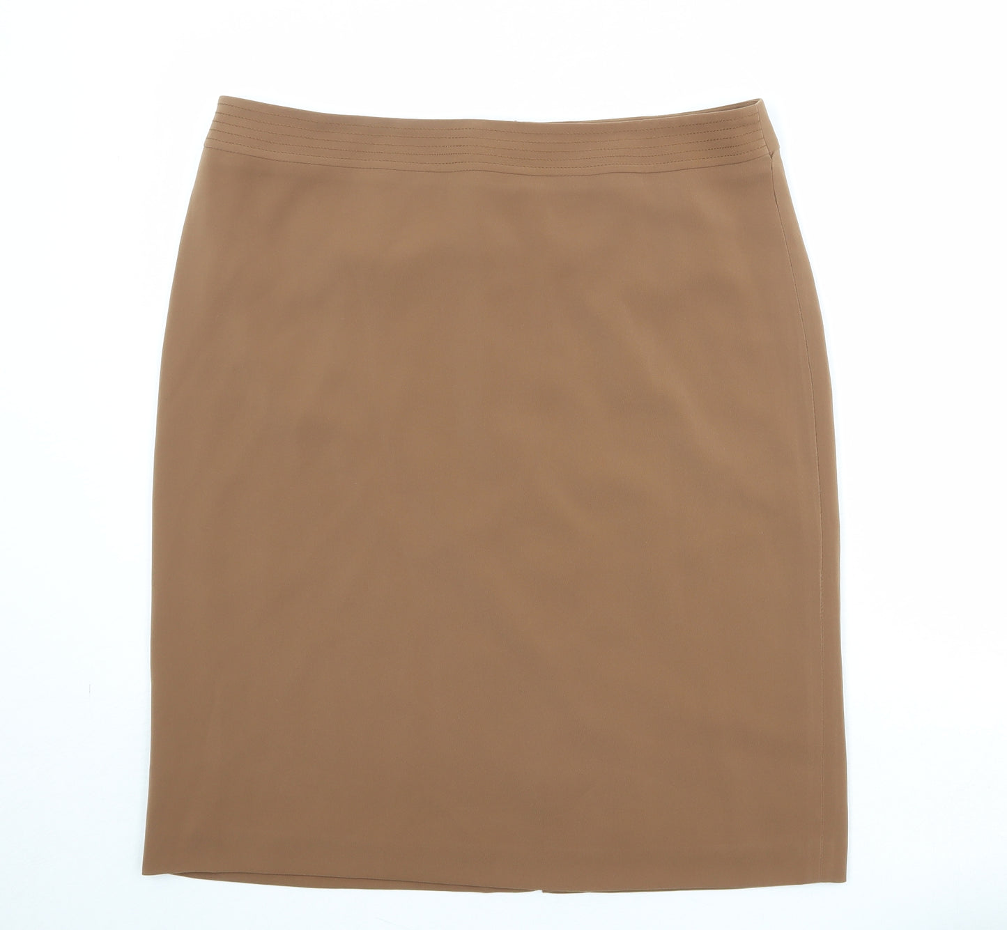 Debenhams Womens Brown Polyester A-Line Skirt Size 18 Zip