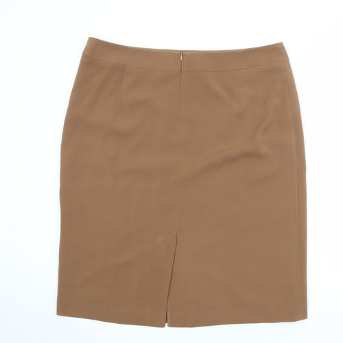 Debenhams Womens Brown Polyester A-Line Skirt Size 18 Zip