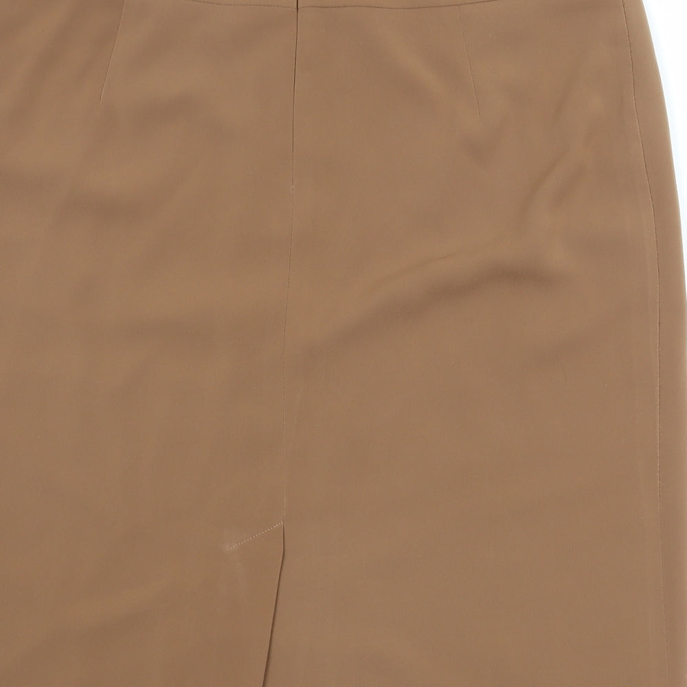 Debenhams Womens Brown Polyester A-Line Skirt Size 18 Zip