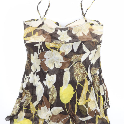 APANAGE Womens Multicoloured Geometric Polyester Camisole Tank Size 18 Sweetheart - Leaf Pattern