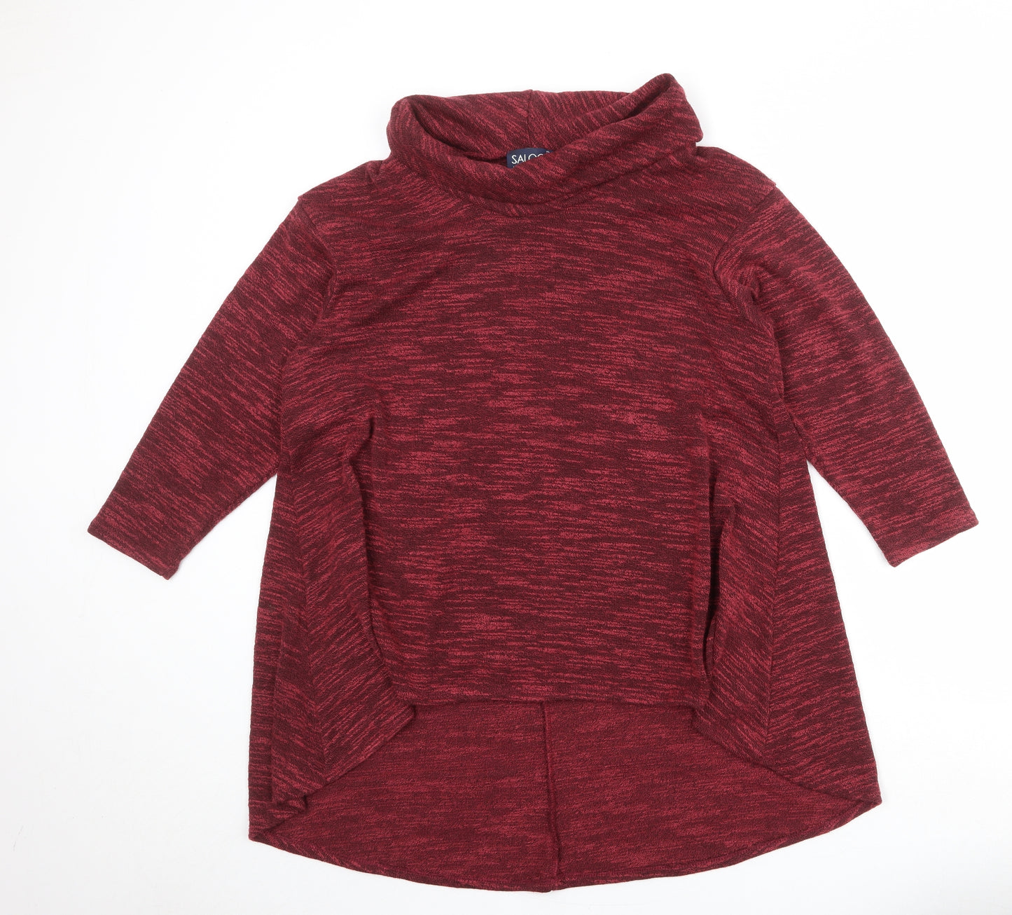 Saloos Womens Pink Roll Neck Polyester Pullover Jumper Size M