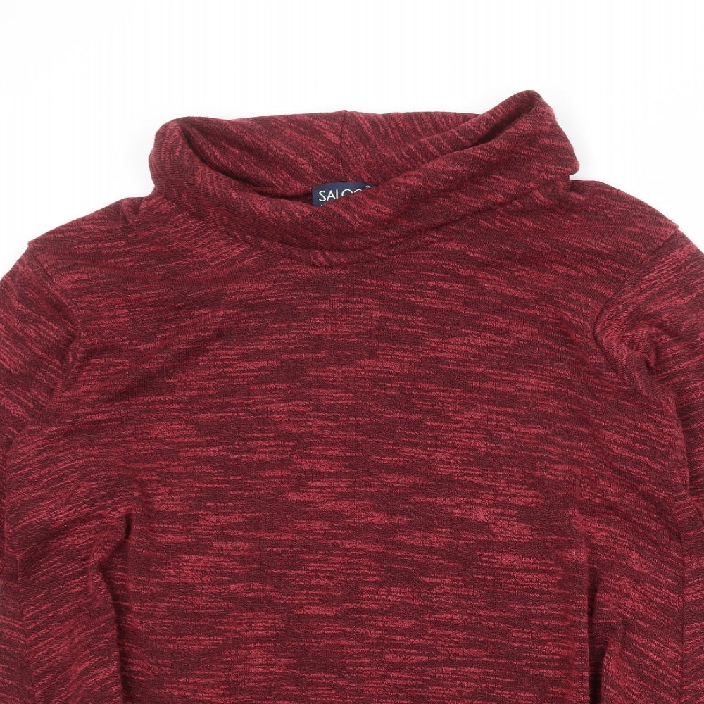 Saloos Womens Pink Roll Neck Polyester Pullover Jumper Size M