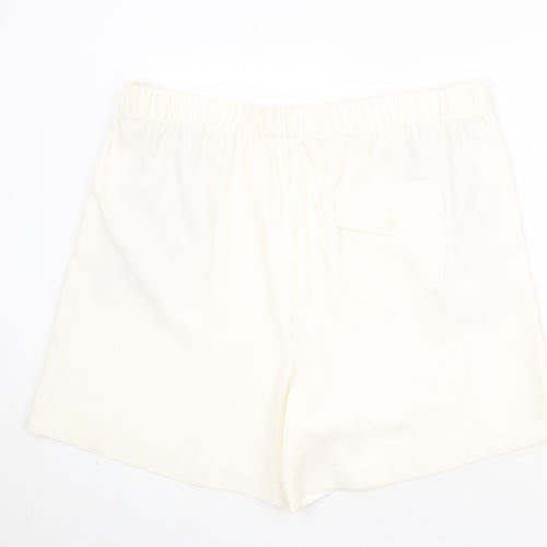 Marks and Spencer Womens Ivory Polyester Basic Shorts Size 20 Regular Pull On
