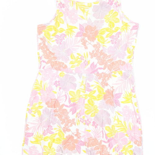Marks and Spencer Girls Multicoloured Floral Cotton Playsuit One-Piece Size 13-14 Years Button