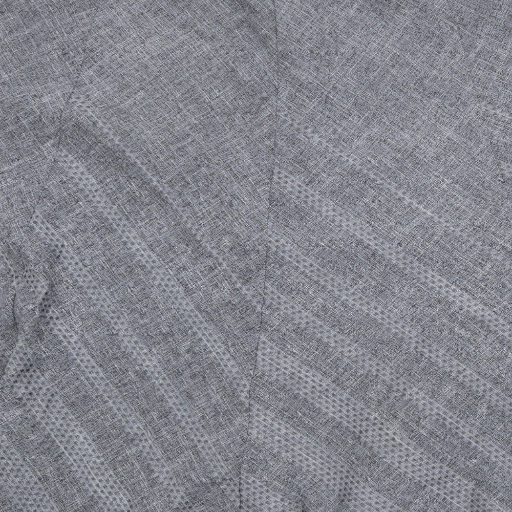 Marks and Spencer Womens Grey Striped Polyester Swing Skirt Size 18