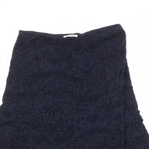 Marks and Spencer Womens Blue Geometric Polyester Swing Skirt Size 12