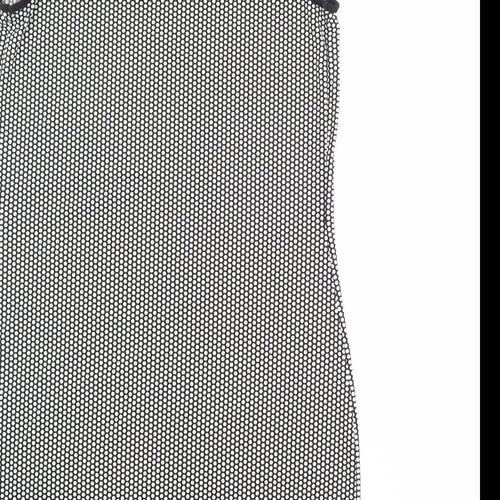 Max Studio Womens Black Polka Dot Polyester Shift Size S Boat Neck Pullover