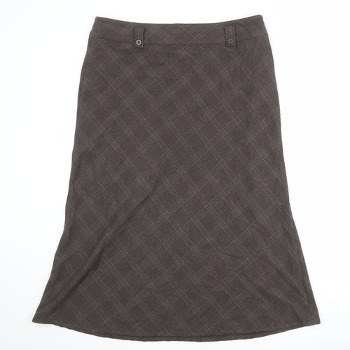 Epilogue Womens Brown Plaid Polyester Swing Skirt Size 16 Zip
