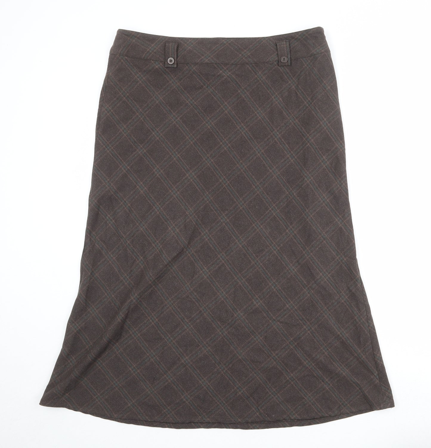 Epilogue Womens Brown Plaid Polyester Swing Skirt Size 16 Zip